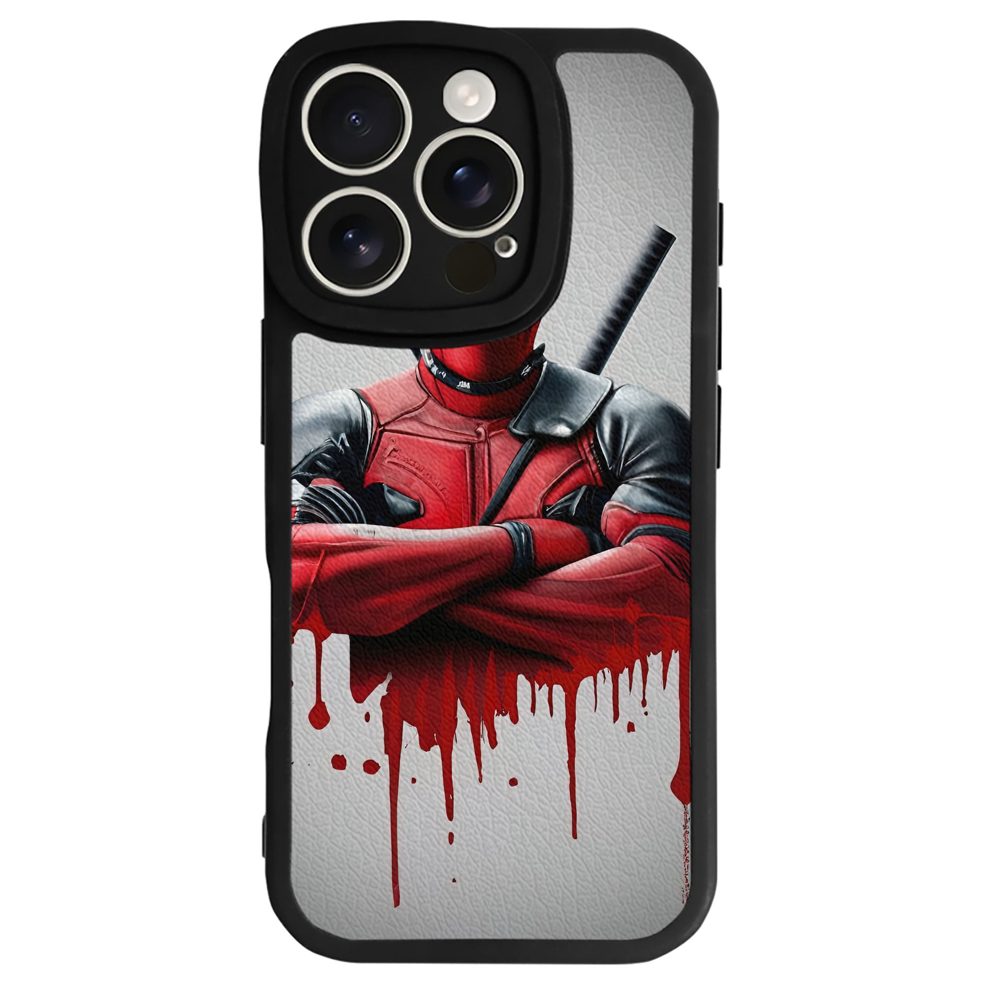 （画像用） Deadpool デッドプール 【iPhone 16シリーズ対応】シリコンスマホケース（レザー調） 材質：シリコン